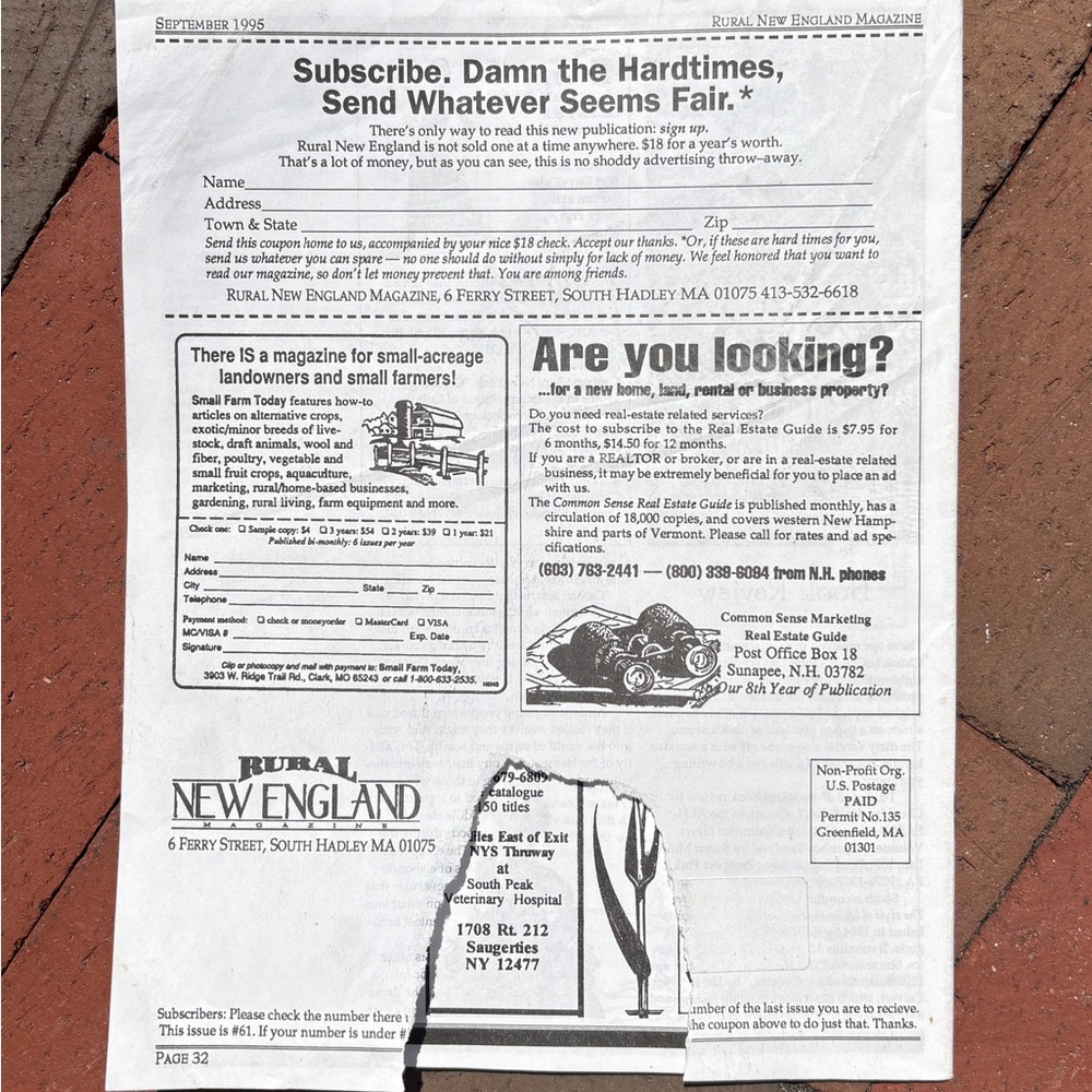 1995 Rural New England Magazine Homesteading Yankee Living History Newsletter - Picture 10 of 10